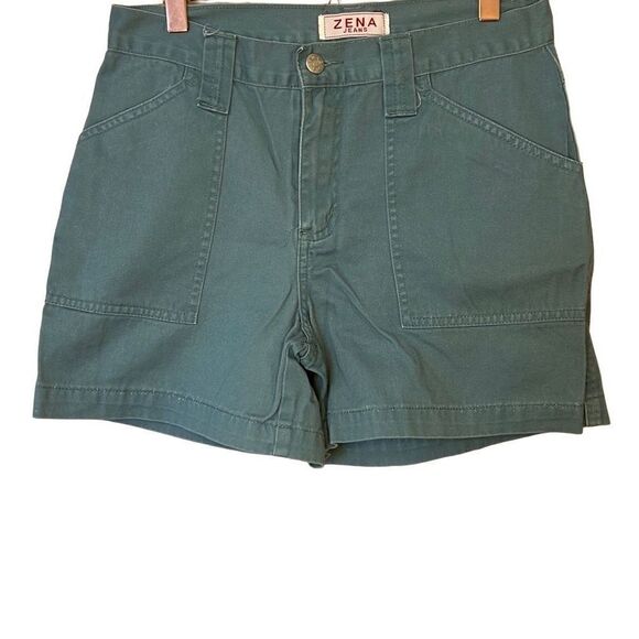 Zena Jeans High Rise Cotton Bermuda Chino Shorts Green Size 4 - Picture 3 of 6
